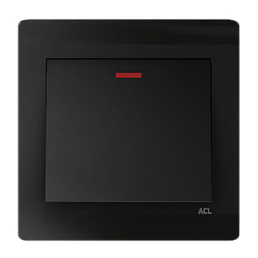 ACL Elegance Black 20A Double Pole With Indicator