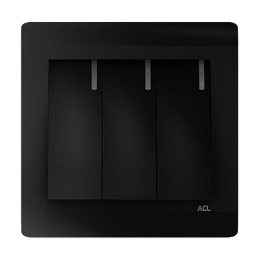 ACL Elegance Black 3 Gang 1 Way