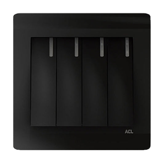 ACL Elegance Black 4 Gang 2 Way